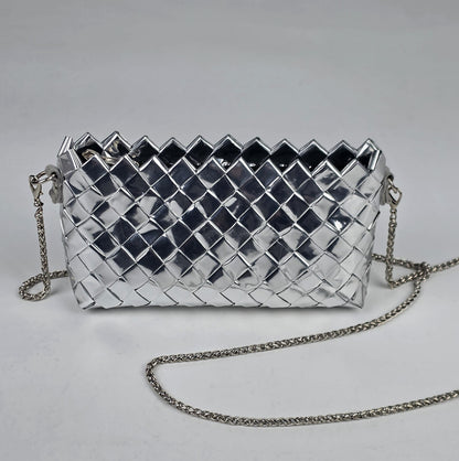 Upcycled Origami Silver Clutch Sling (OSCS1026-001)