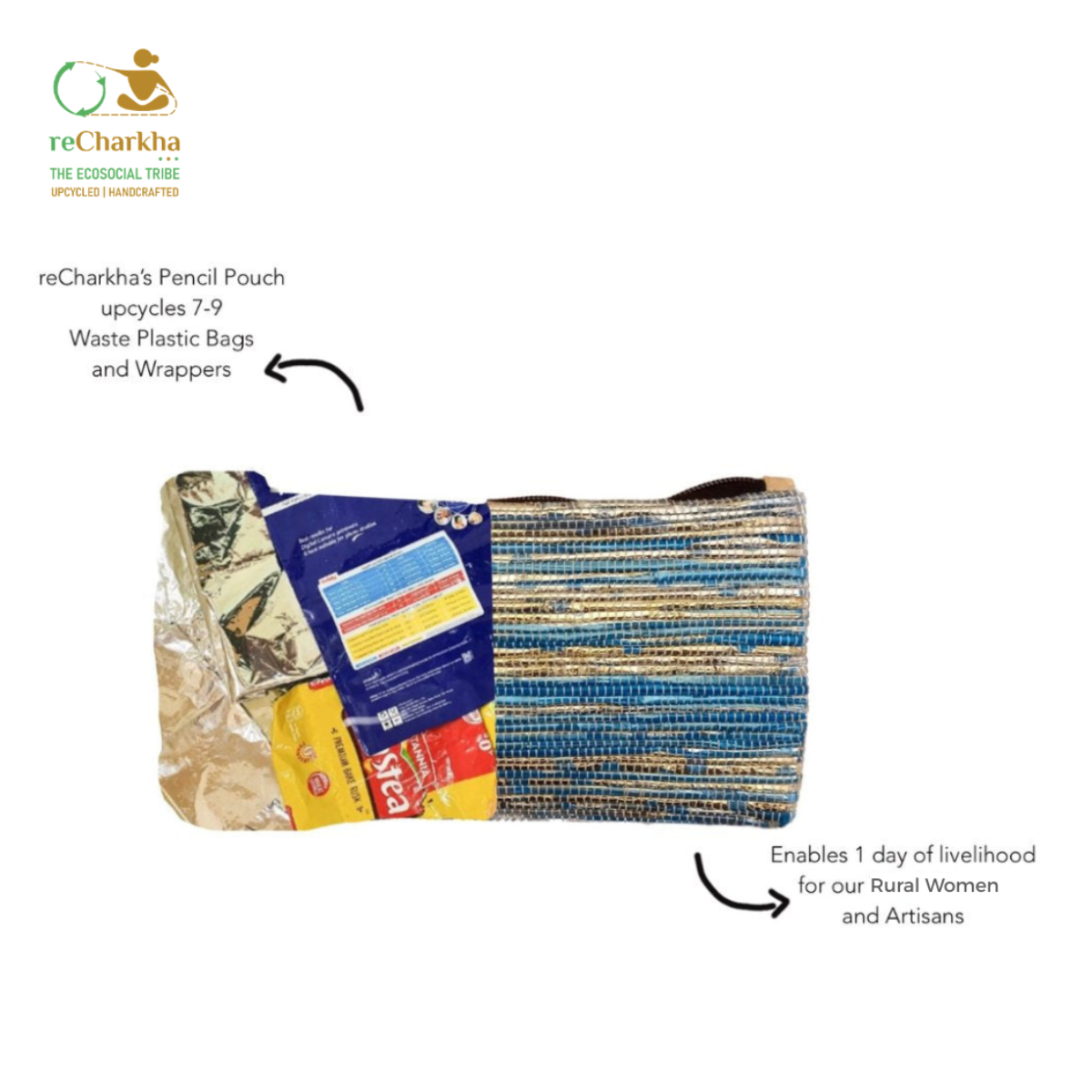 Upcycled Handcrafted Pencil Pouch (PP0626-005) PS_W