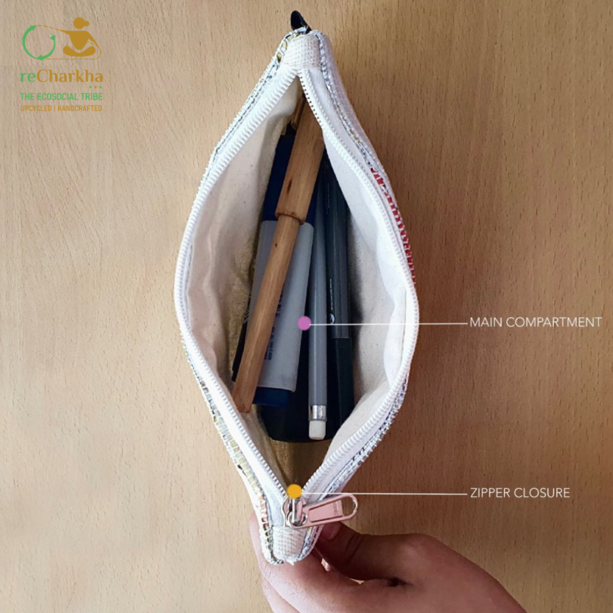 Upcycled Handcrafted Pencil Pouch (PP0626-005) PS_W