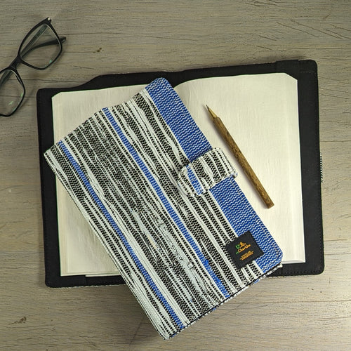 Amazon Waste Plastic Wrappers and Blue Upcycled Handwoven Executive Diary Cover (EDC0424-016) PS_W