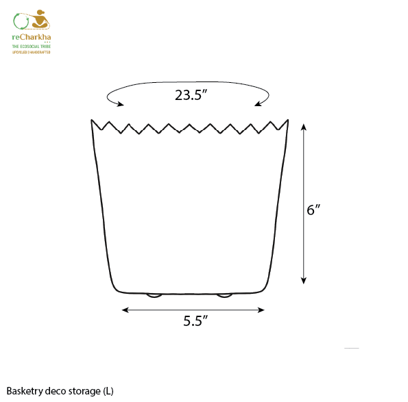 Peach and White Large Basketry Deco Storage (BDSL0924-004) PS_W