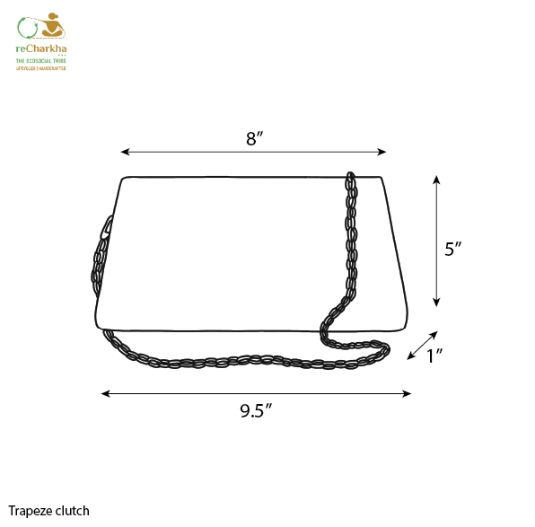 Upcycled Handcrafted Trapeze Clutch (TC0426-003)