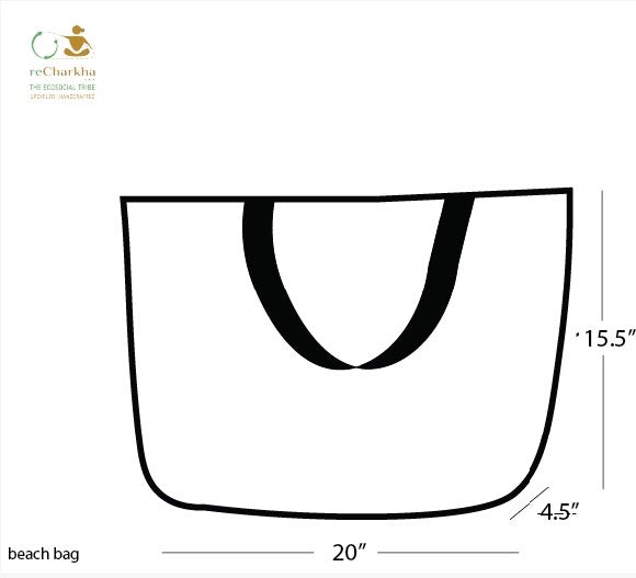 Upcycled Handcrafted Designer Beach Bag (BBD0426-008) PS_W