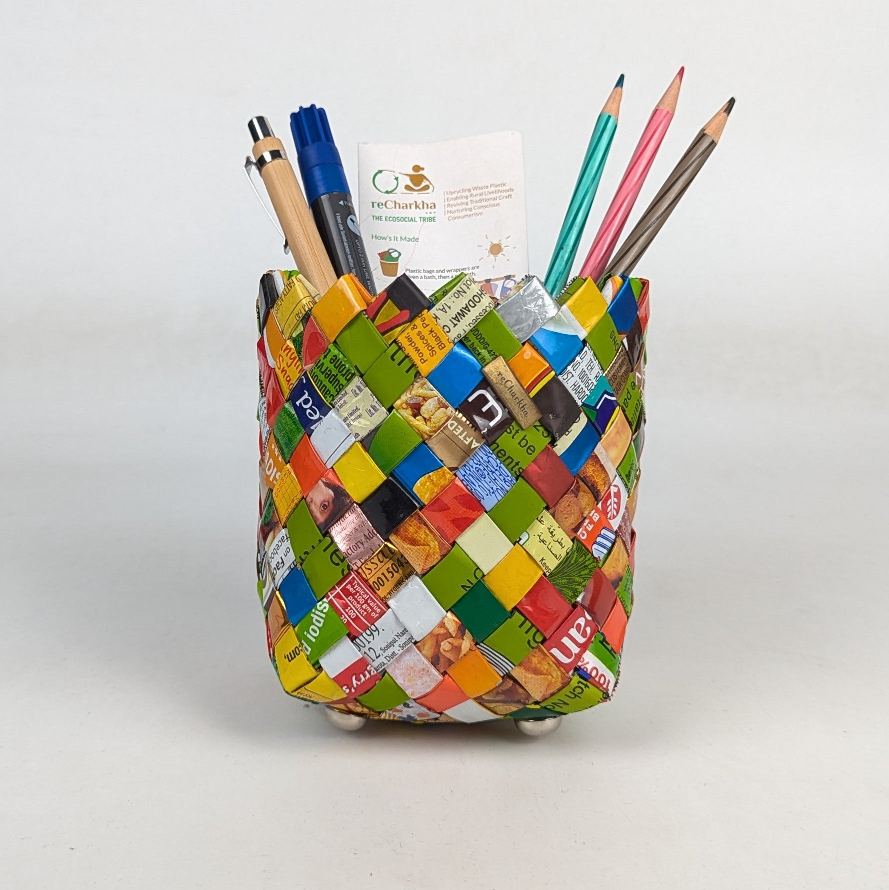 Upcycled Handcrafted Origami Basketry Deco Storage Medium (BDSM0126-007)