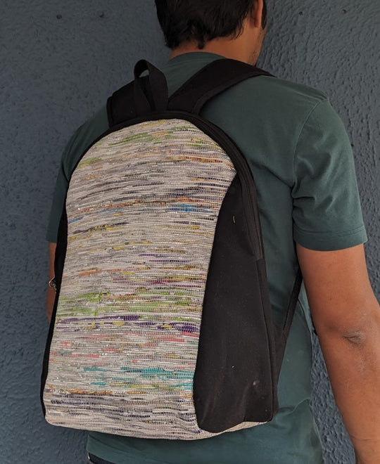 (BP0324-102) Upcycled Handwoven Laptop Backpack