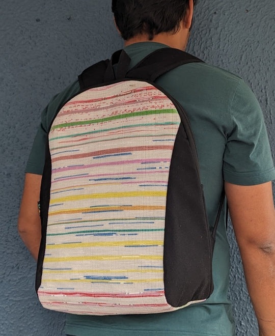 (BP0324-105) Upcycled Handwoven Laptop Backpack