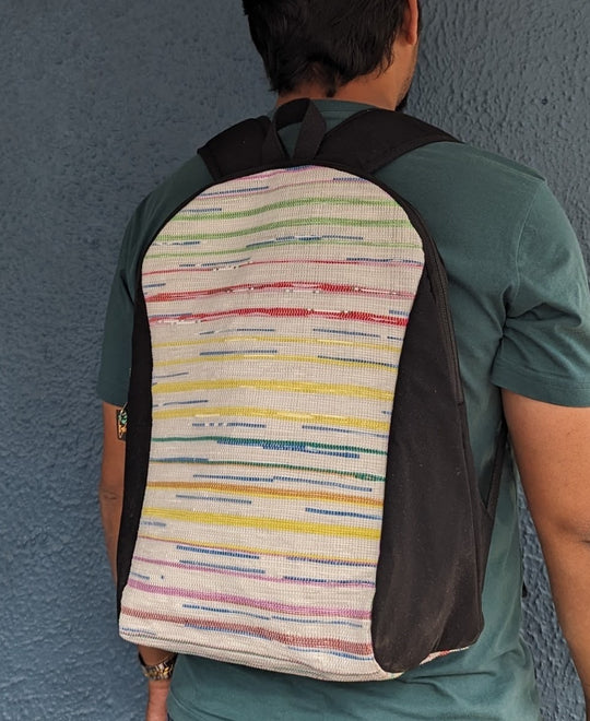 (BP0324-107) Upcycled Handwoven Laptop Backpack