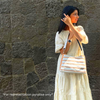 Baguette Bag Golden & Black Bling recharkha Upcycled Handwoven dimensions