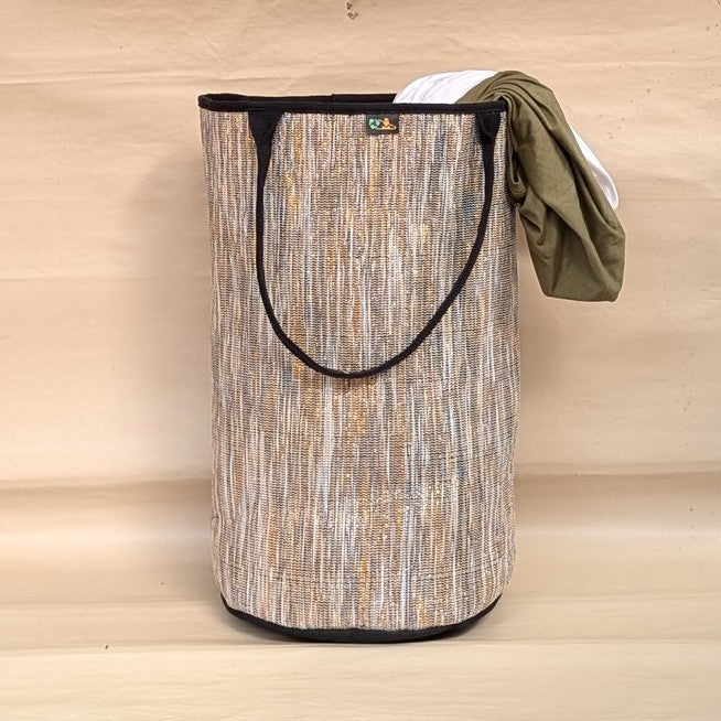 Black Golden Upcycled Handwoven Laundry Bag (LBG1224-008) PS_W 