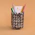 Black Silver White Upcycled Handcrafted Origami Deco Storage Small (BDSS1224-014)