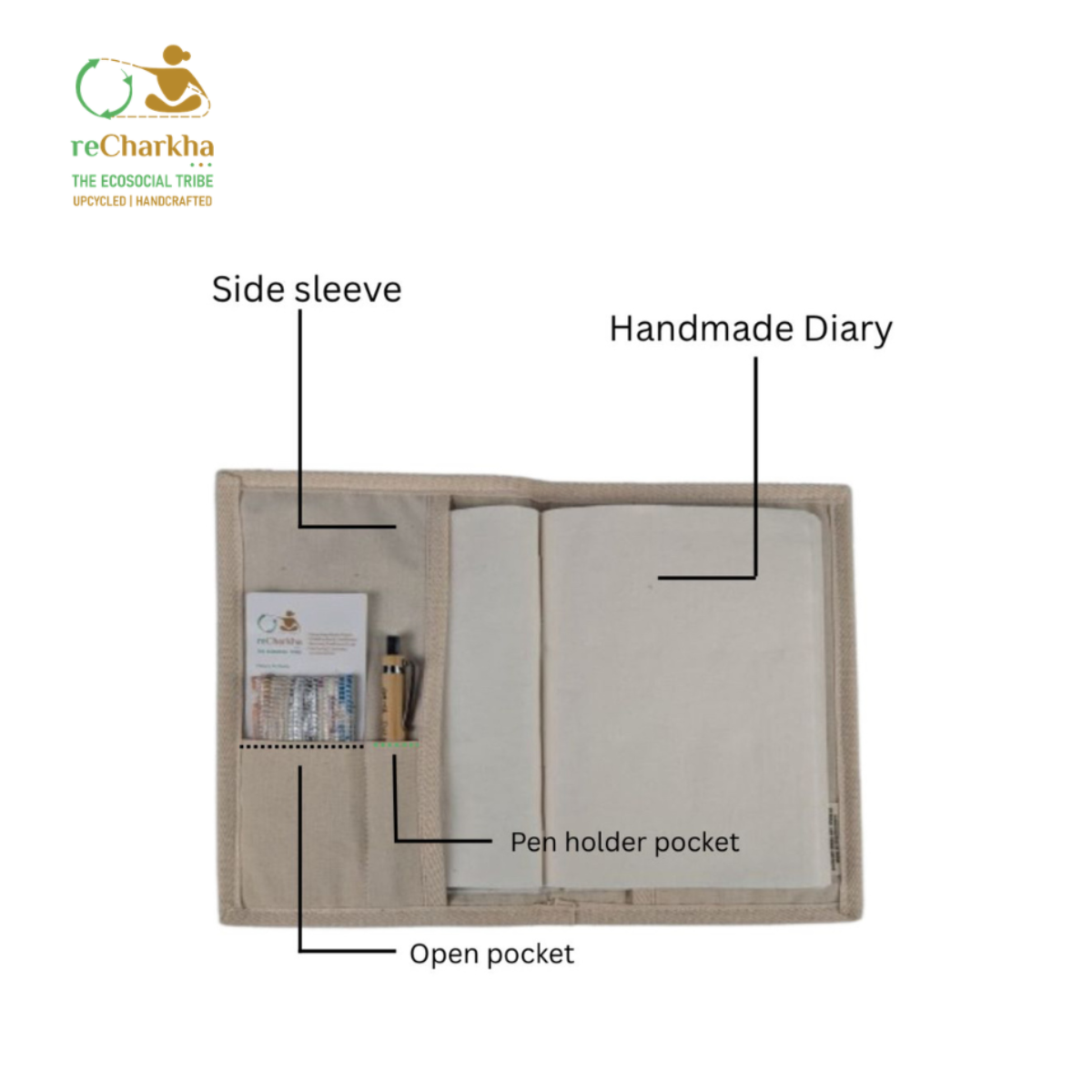 Upcycled Handcrafted Diary/Book Wrap (DBW0626-001) PS_W