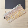Brown Yellow Light Colors Upcycled Handwoven Pencil Pouch (PP0324-103) MS_W