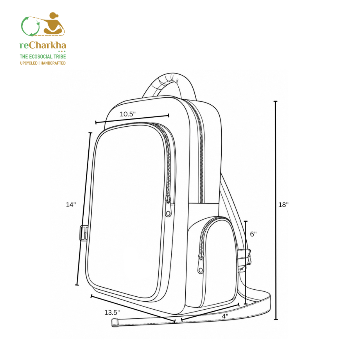 Upcycled Handcrafted Commuter Backpack (CBP0626-005)