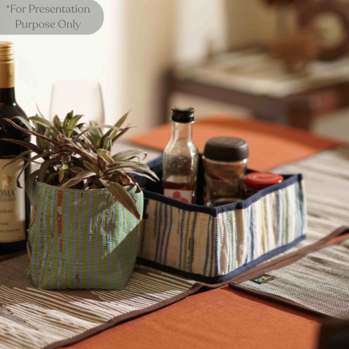 Upcycled Handcrafted Collapsible Storage Basket Small (CSBS0826-005)