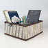 Cassette Tape Brown Multicolored Shimmery Striped Upcycled Handwoven Collapsible Storage Basket Small (CSBS0125-003) PS_W
