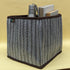 Cassette Tape Brown and White Striped Upcycled Handwoven Collapsible Storage Basket Medium (CSBM0824-020) PS_W