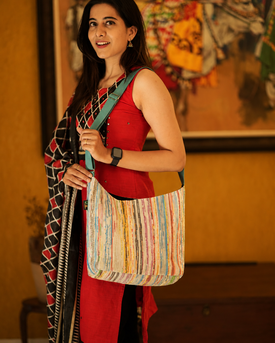 Upcycled Handcrafted Designer Eclipse Jhola Tote (EJD0626-002) PS_W