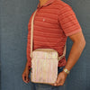 Cross Body Sling (CBS0324-100) Pink and Golden Waste Plastic Wrappers Upcycled Handwoven
