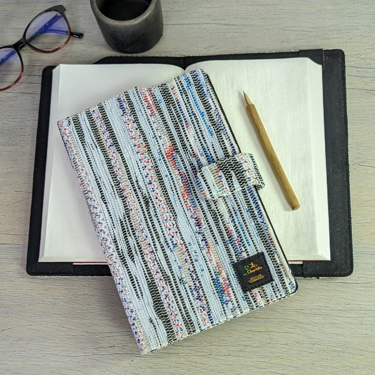 (EDC0224-102) Amazon Wrappers Upcycled Handwoven Executive Diary Cover
