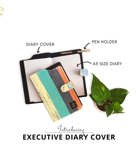 Upcycled Handwoven Executive Diary Cover (EDC0424-016) PS_W