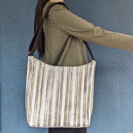 (EJ0324-104) Upcycled Handwoven Eclipse Jhola Tote
