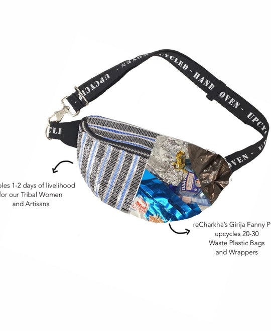 Girija's Fanny Pack Silver Bling n White (GFP0823-002)