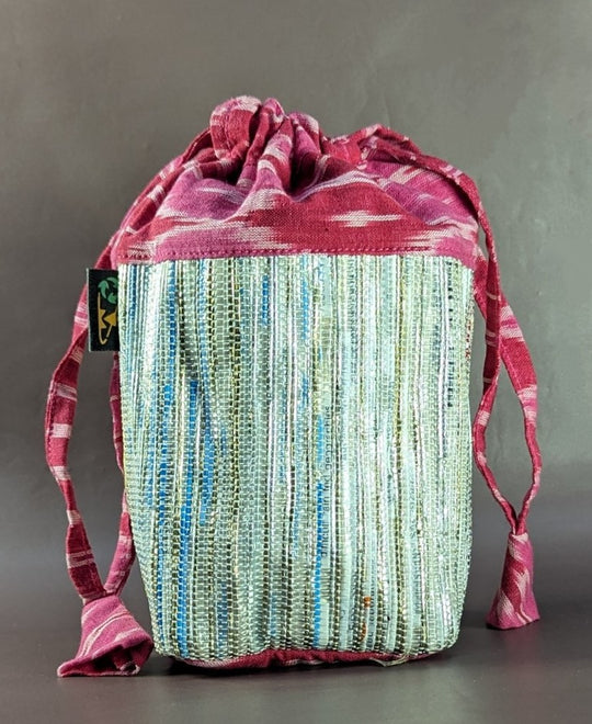 Glittery Multicolored Upcycled Handwoven Potli Bag (P0524-004) PS_W