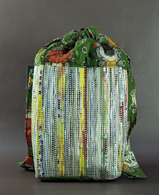Glittery Multicolored Upcycled Handwoven Potli Bag (P0524-008) PS_W