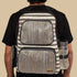 Golden Shimmery and Black Striped Upcycled Handwoven Commuter Backpack (CBP0624-002) PS_W.jpg