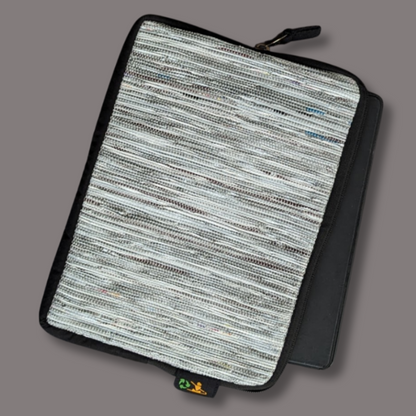 Gray Blue Upcycled Handwoven Tablet Sleeve (TS1224-006) PS_W