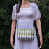 Green Black White Upcycled Origami Handcrafted Basketry Sling (NBB0824-001) PS_W