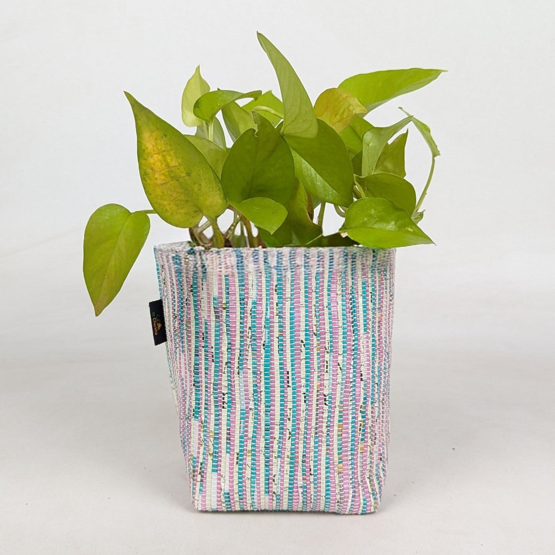 Handwoven Upcycled Small Grow Pot (GPS0526-004) PS_W