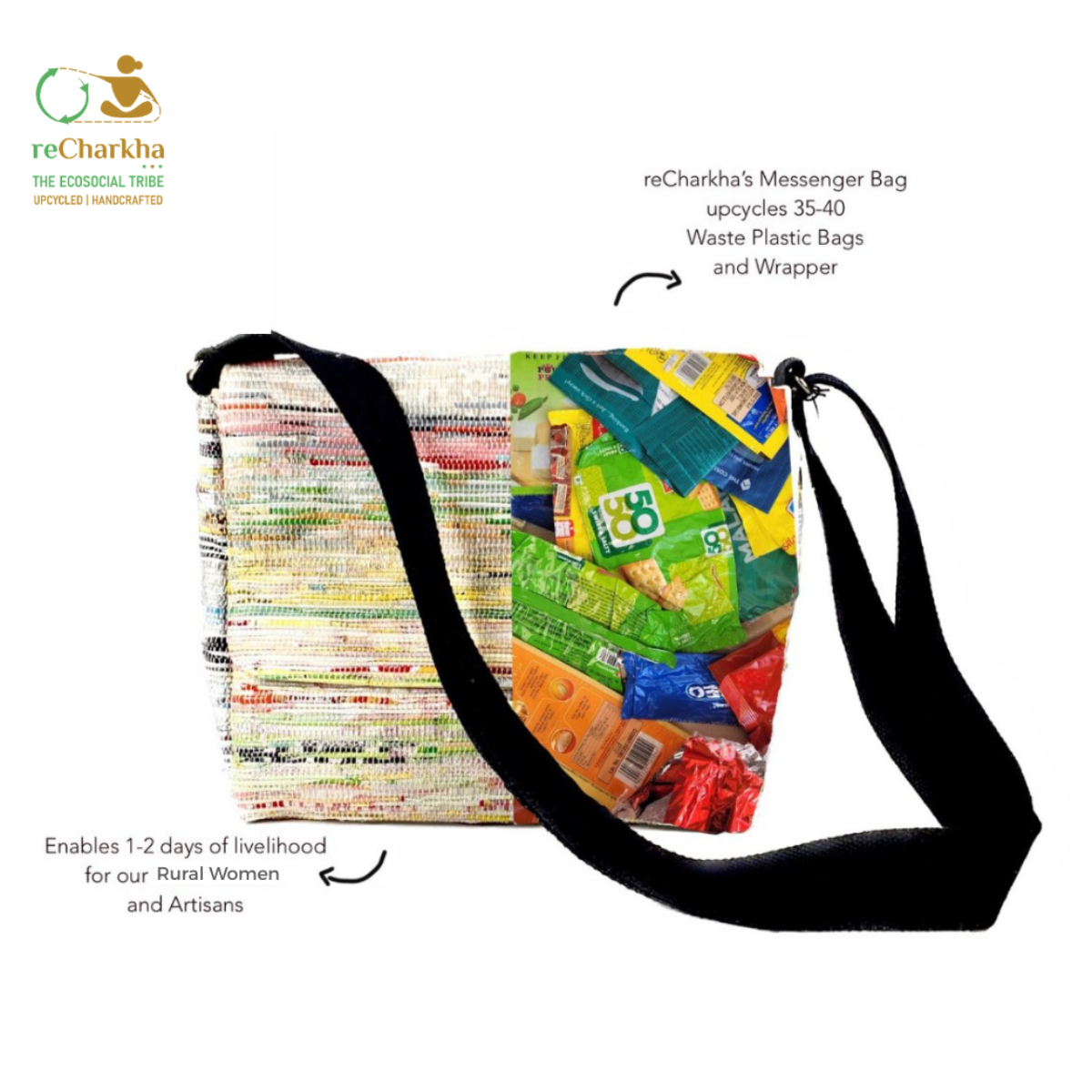 Upcycled Handcrafted Messenger Bag (MB0626-004) PS_W