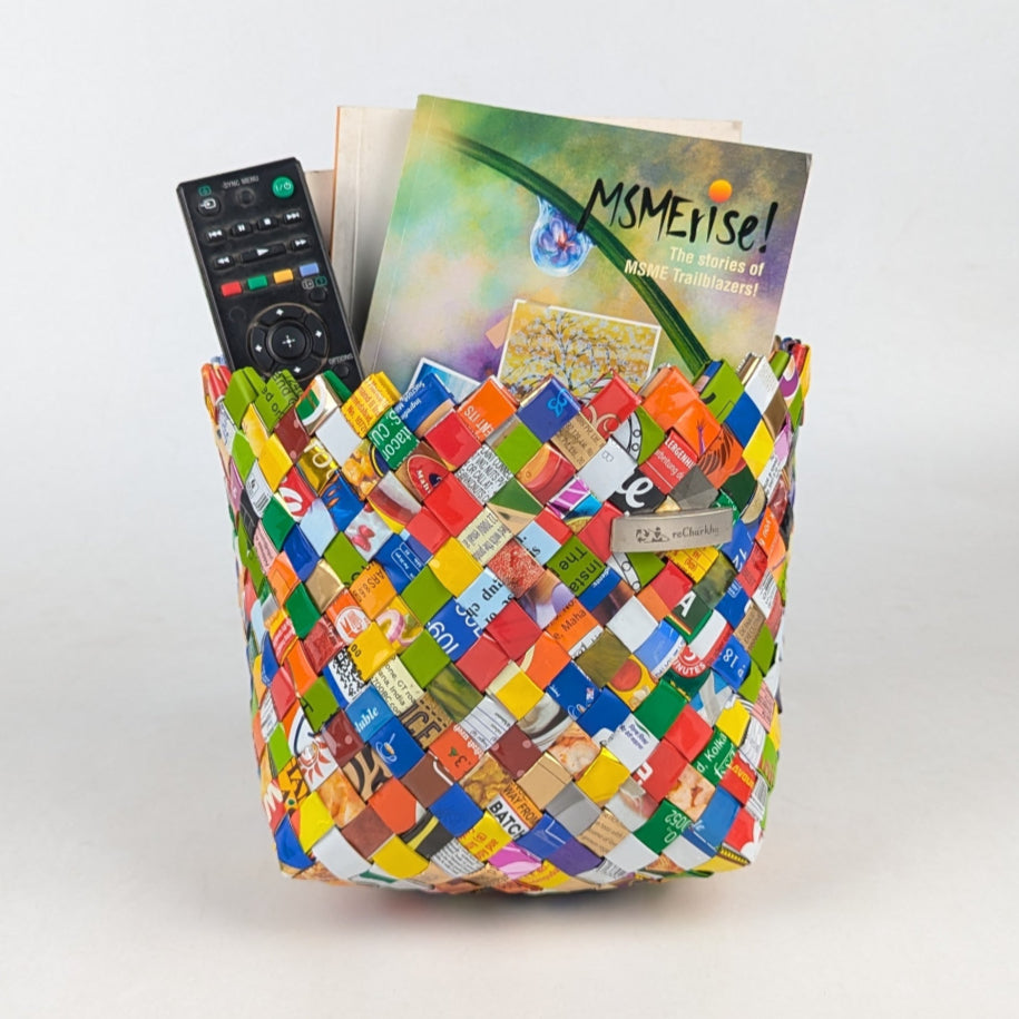 Multi Coloured Large Basketry Deco Storage (BDSL0325-004) PS_W