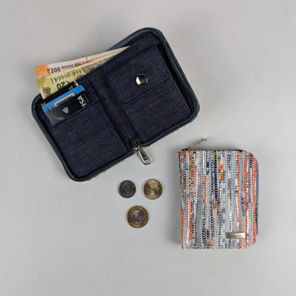 Multi Colour SHimmery Upcycled Handwoven D Wallet (DW0225-009) PS_W