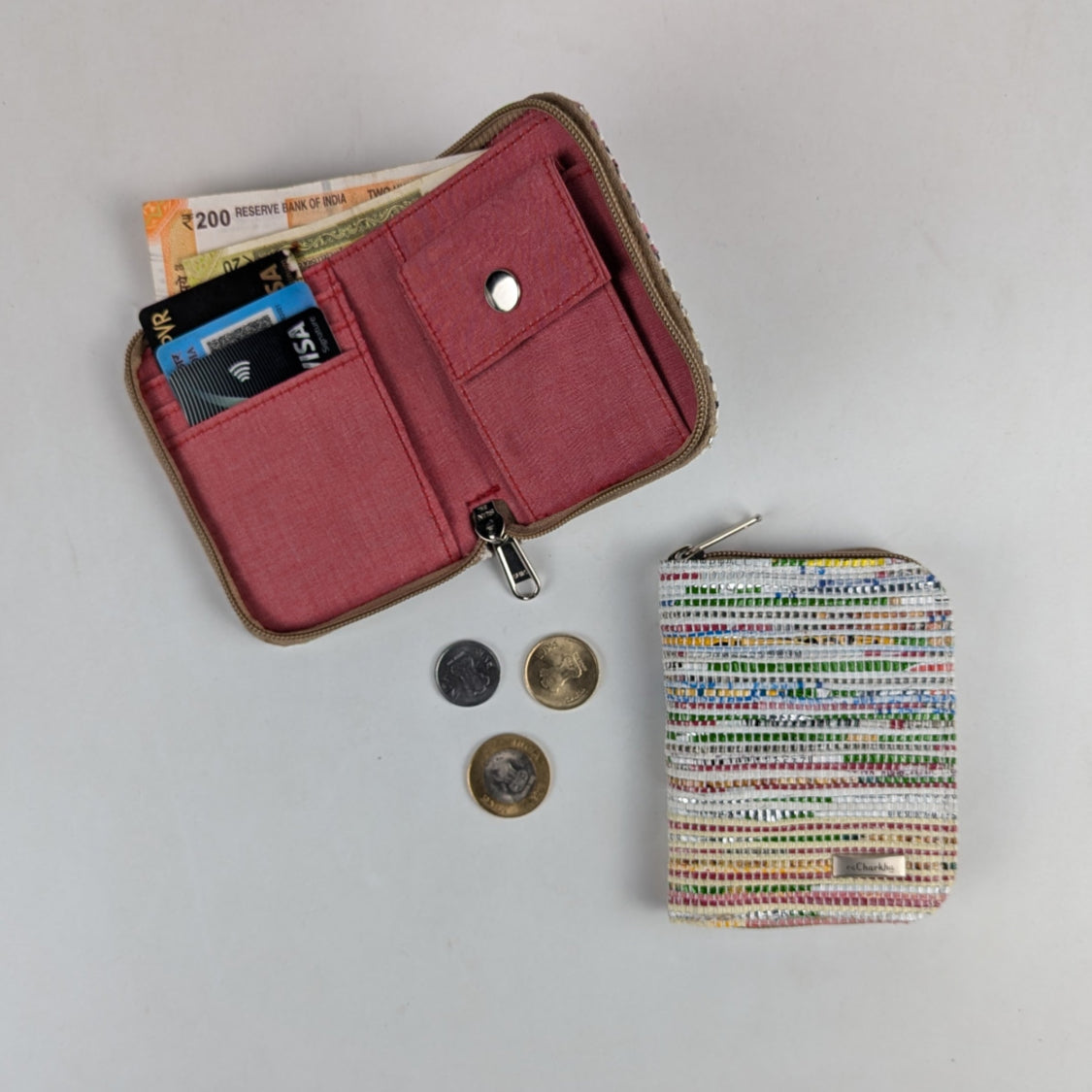 Multi Colour Upcycled Handwoven D Wallet (DW0225-016) PS_W