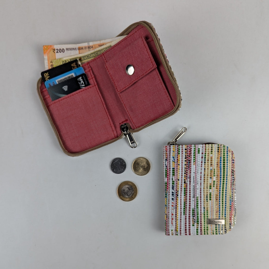 Multi Colour Upcycled Handwoven D Wallet (DW0225-026) PS_W