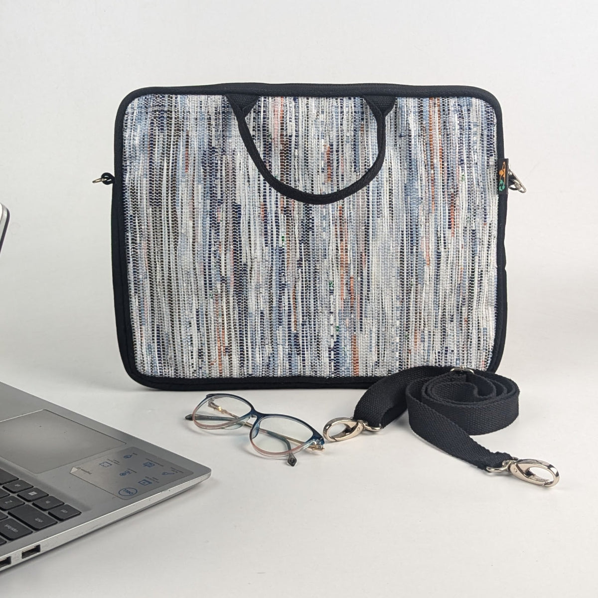 Multi Colour mix Upcycled Handwoven Laptop Sleeves 14 inches (LSB140225-011) PS_W