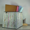 Multicolored Glittery Plastic Wrappers Upcycled Handwoven Collapsible Storage Basket Big (CSBB0324-108)