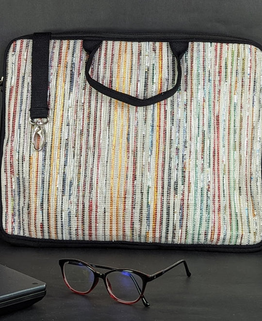 Upcycled Handwoven Laptop Sleeves 16 inches (LSB160324-101)
