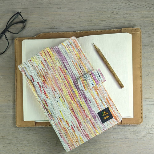 Multicolored Waste Plastic Wrappers Upcycled Handwoven Executive Diary Cover (EDC0424-001) PS_W