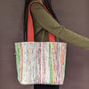 Multicolored Waste Plastic Wrappers Upcycled Handwoven Shopper Tote (ST0424-026)