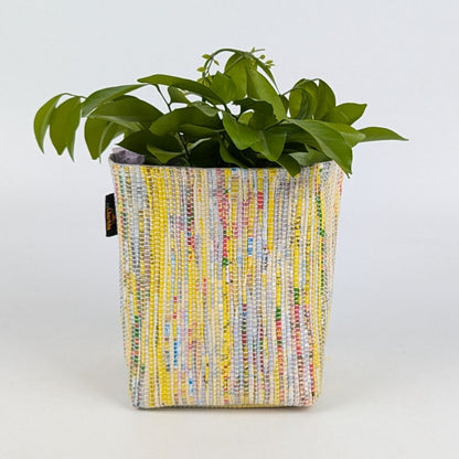 Multicolored Handwoven Upcycled Small Grow Pot (GPS0125-003) PS_W