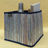 Multicolored Shimmery Striped  Upcycled Handwoven Collapsible Storage Basket Medium (CSBM0824-014) PS_W