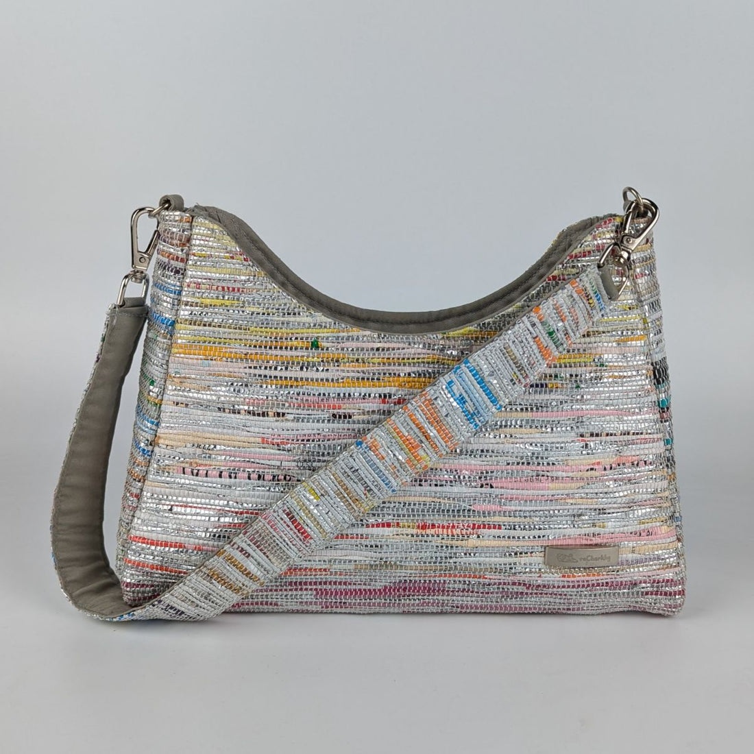 Multicolored Shimmery Upcycled Handwoven Baguette Bag (BTB0125-012) PS_W