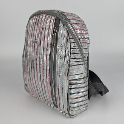 Multicolored Shimmery Upcycled Handwoven Bug Pack (BPK0125-007) PS_W
