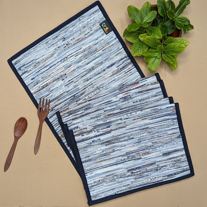 Multicolored Shimmery Upcycled Handwoven Table Runner (TR0824-002) PS_W