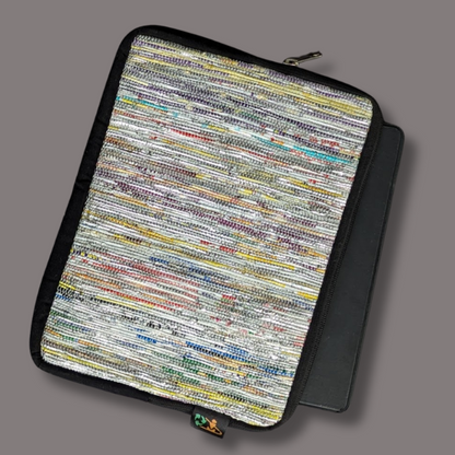 Multicolored Shimmery Upcycled Handwoven Tablet Sleeve (TS1224-009) PS_W