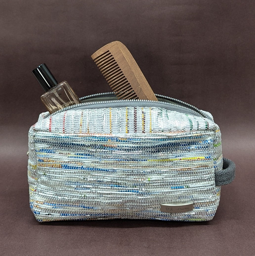 Multicolored Shimmery Upcycled Handwoven Travel Kit (TK1024-009) PS_W