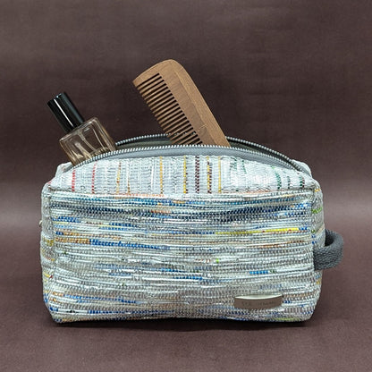 Multicolored Shimmery Upcycled Handwoven Travel Kit (TK1024-009) PS_W